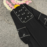 عبا کرپ کادنزا اعلا گلدوزی شده مدل پاپیون مناسب شیردهی