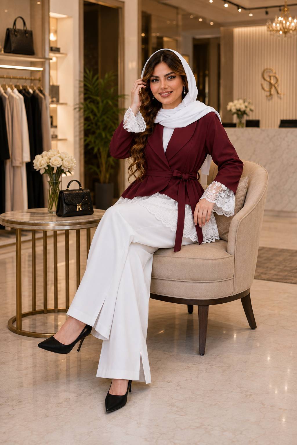 مانتو و شلوار زنانه زنانهجنس مازراتی مدل شکیلا قابل سفارش بصورت تکی یا ست