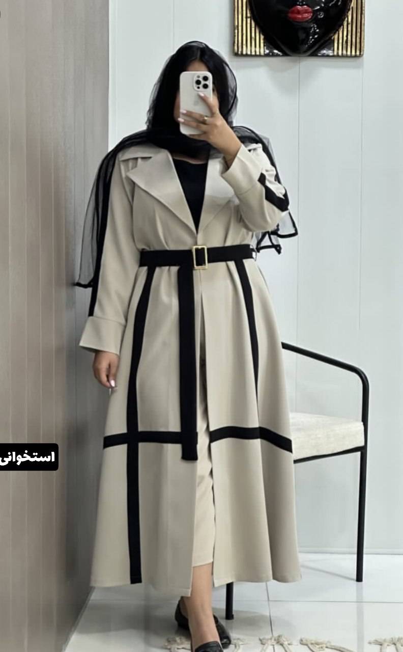 مانتو زنانه بلند بزیاق مدل شعله