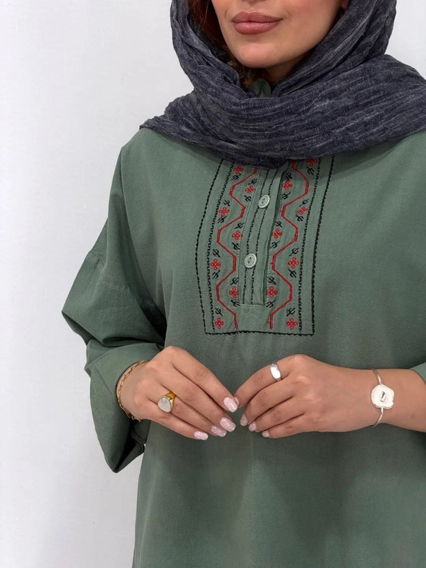 تونیک زنانه الیاف لنین مدل هیلارا
