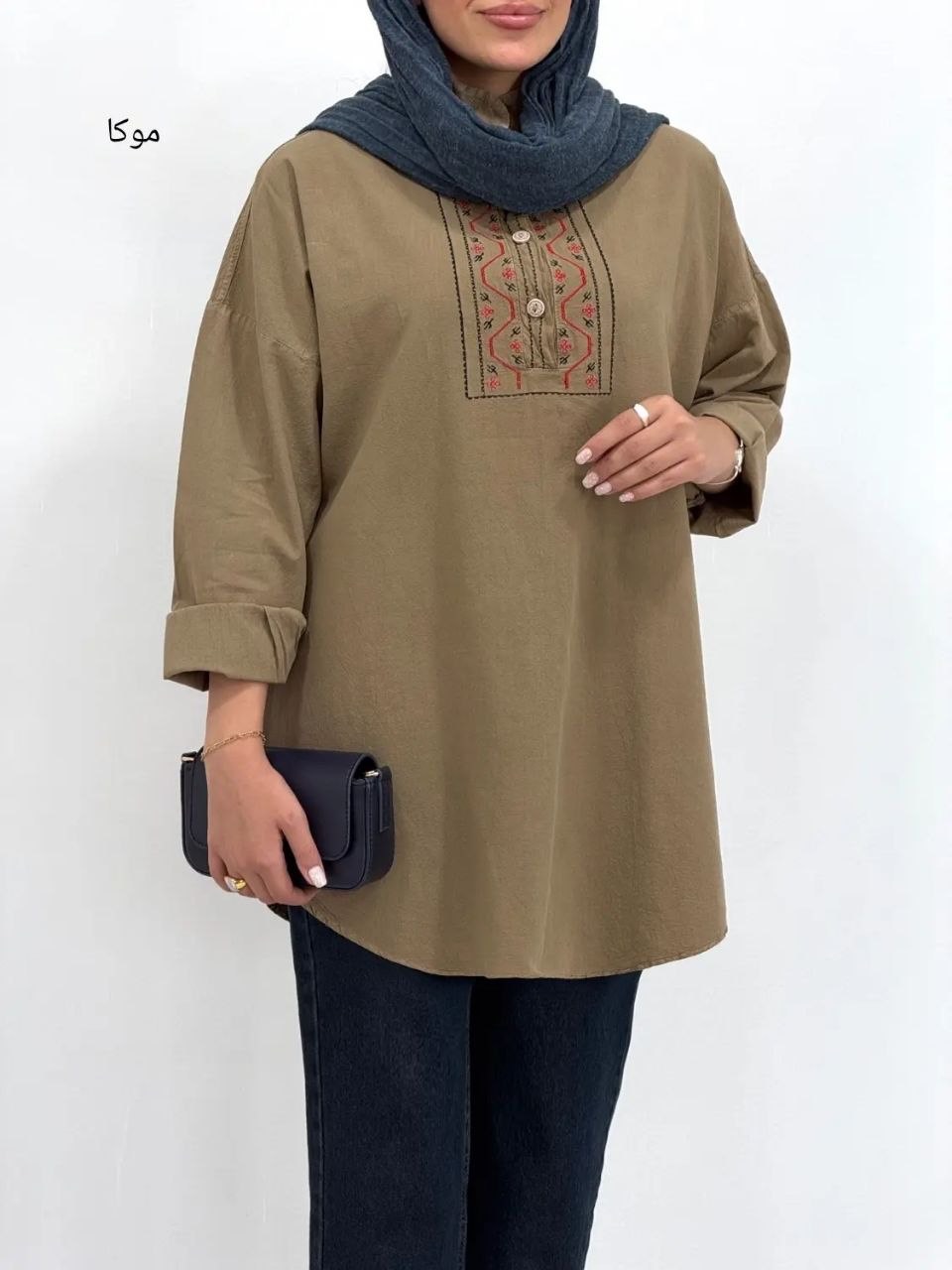تونیک زنانه الیاف لنین مدل هیلارا