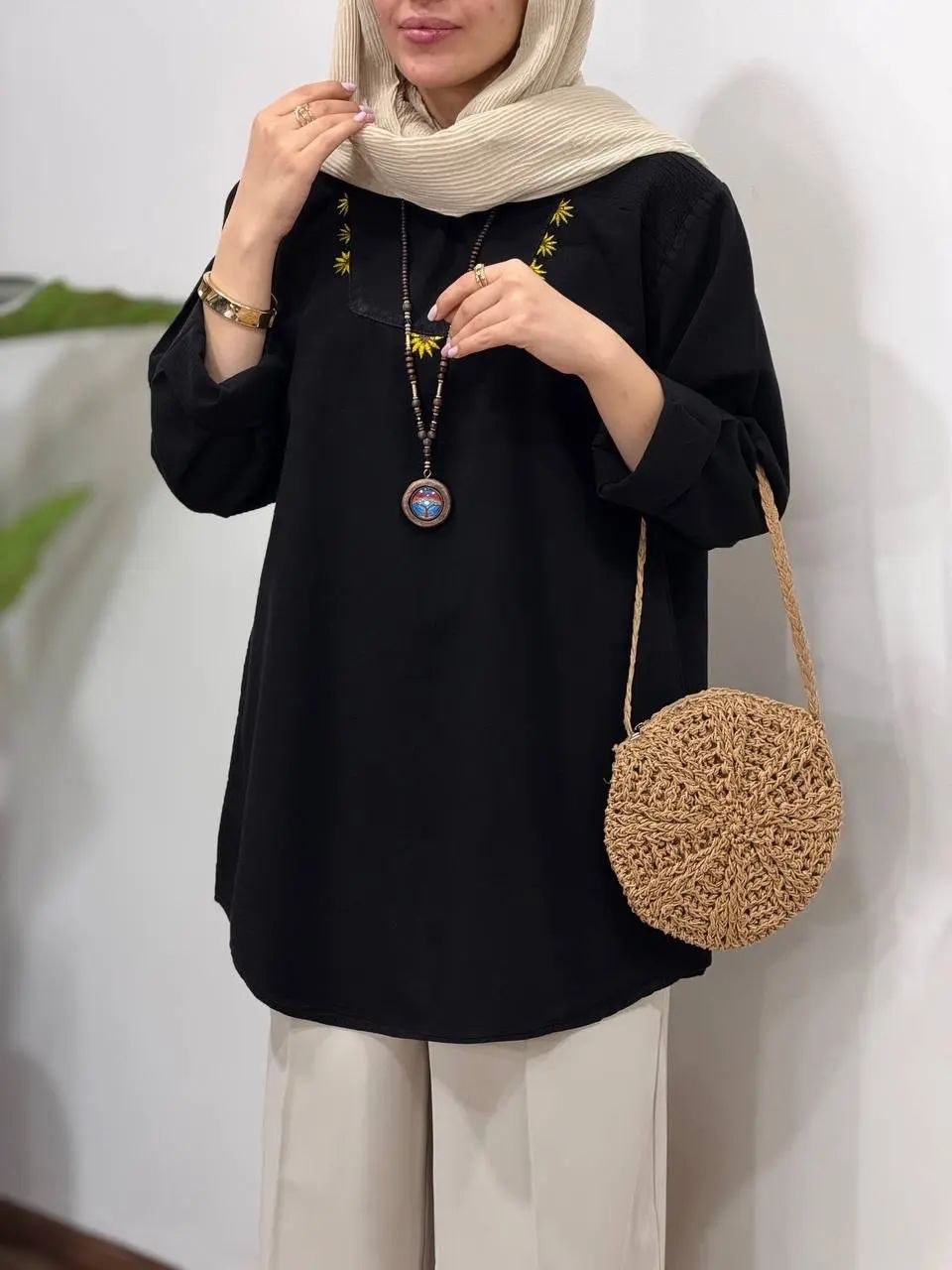 تونیک زنانه الیاف لنین مدل پونه
