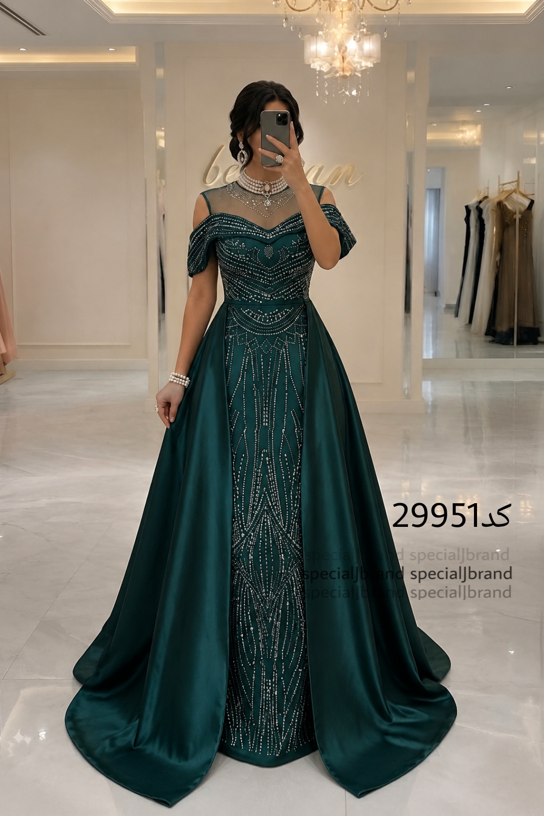 ماکسی مجلسی زنانه ساتن و غواصی گرم بالا مرجان