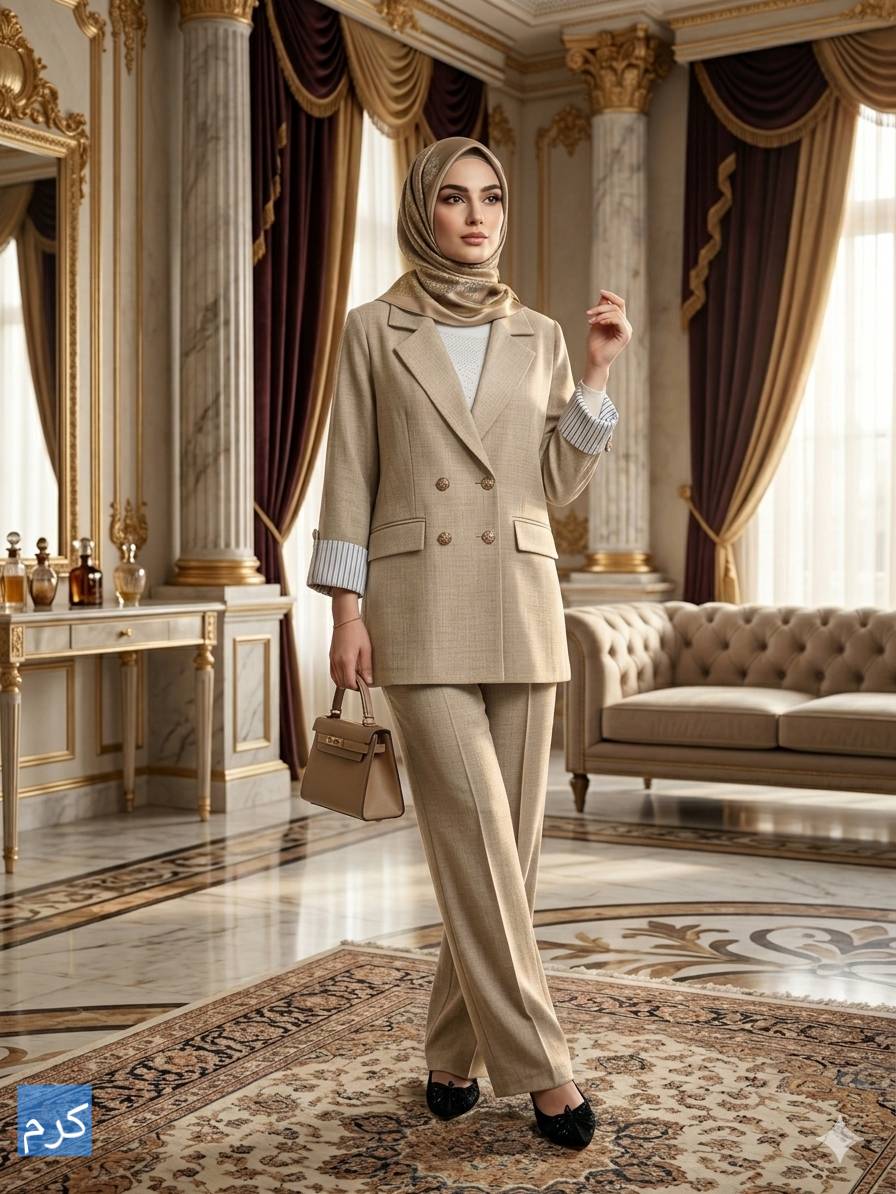 ست کت شلوار زنانه لنین شانتون ژاکارد درجه یک چهار فصل مدل چوک