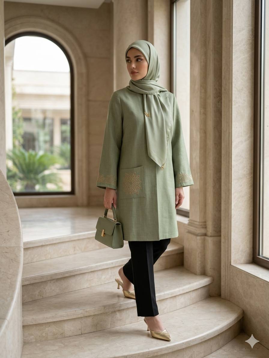 مانتو زنانه گلدوزی شیک و خاص شانتون اسلپ درجه یک خورشید
