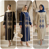 مانتو زنانه بلند شانتون اسلپ گلدوزی درجه یک آوا