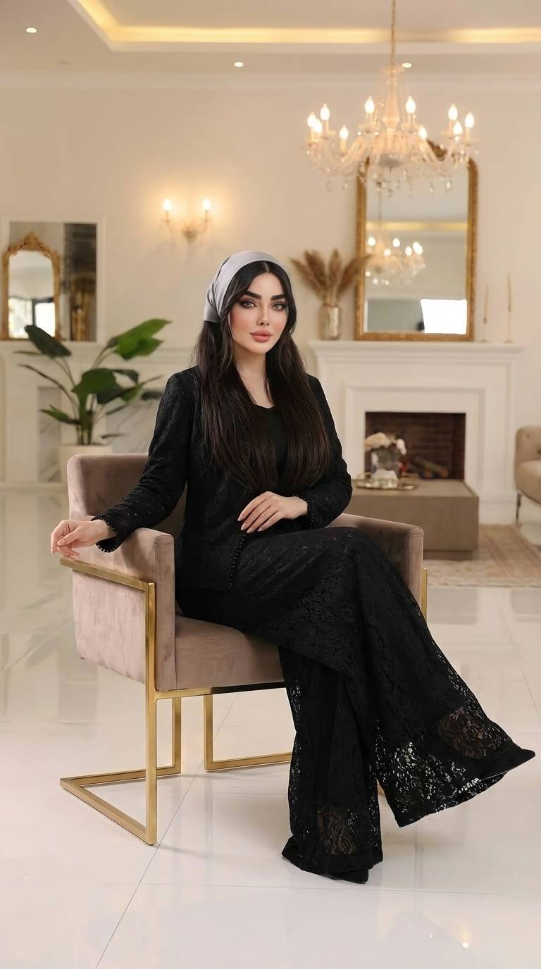 ست زنانه کت شلواردامنی گیپور دانتل آستردار خرجکار مروارید دریا