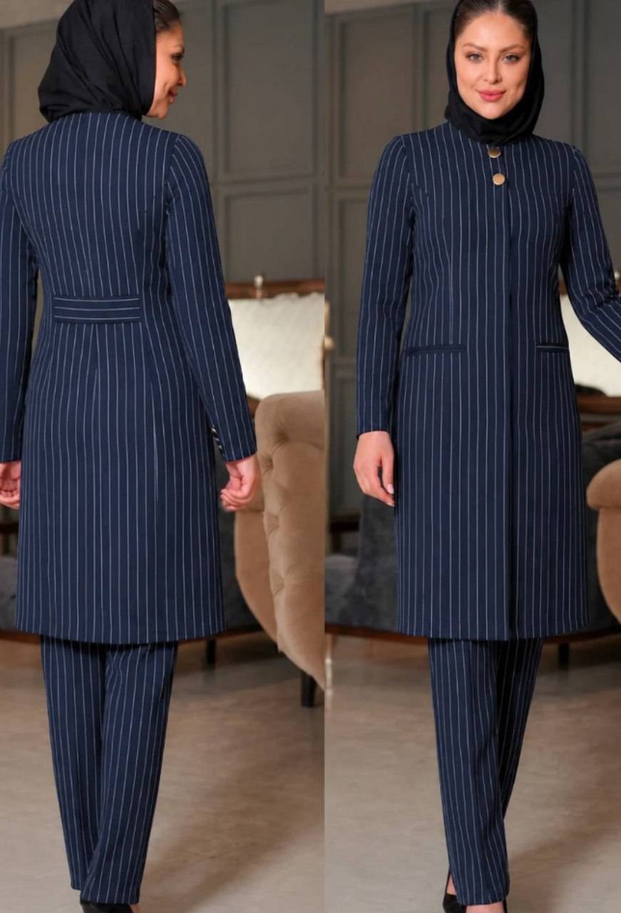 ست اداری مانتو‌ شلوار زنانه شانتون دیپلمات نازبانو