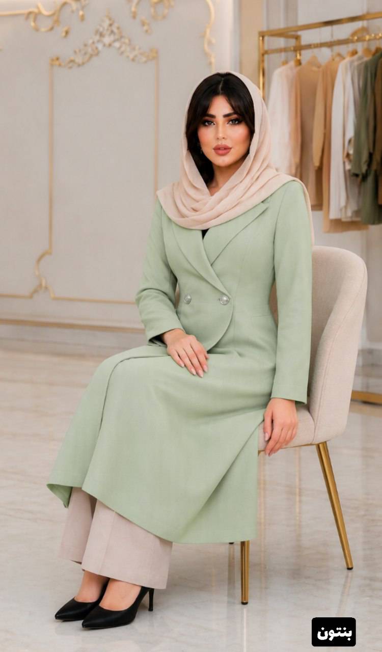 مانتو بلند زنانه جنس مازراتی مدل غزاله