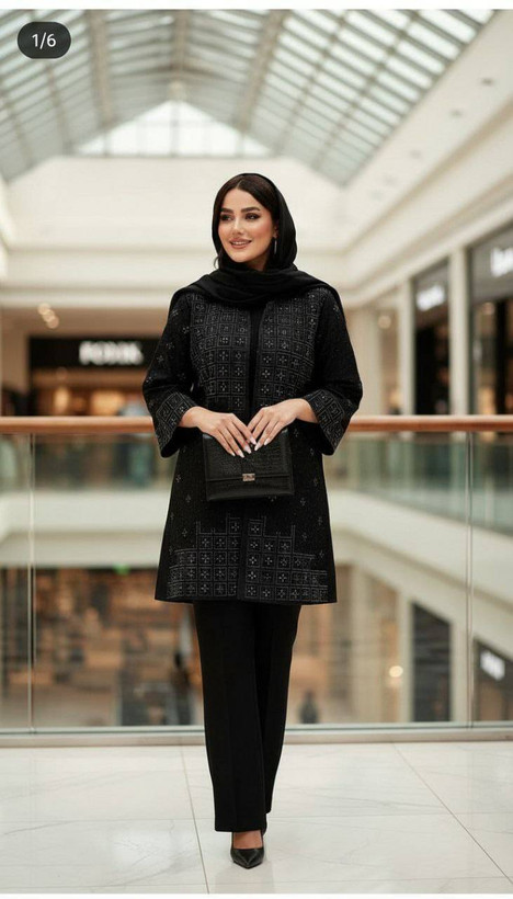 مانتو و شلوار مازراتی سایز بزرگ تا ۵۶ مدل فیروزه