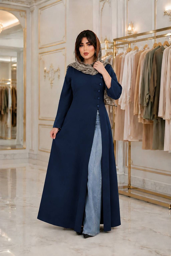 مانتو بلند زنانه بزیاق مدل صحرا