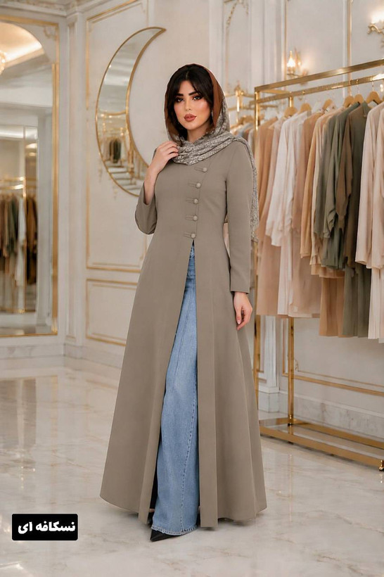 مانتو بلند زنانه بزیاق مدل صحرا