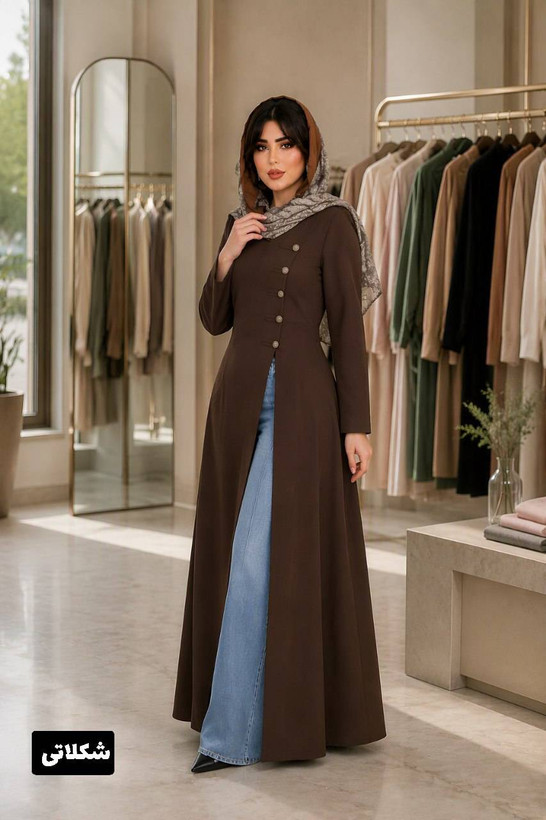مانتو بلند زنانه بزیاق مدل صحرا
