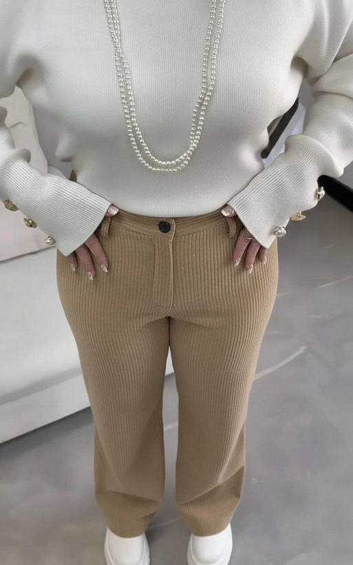 ست زنانه کت شلوار مخمل بیسکویتی شایلین پروا