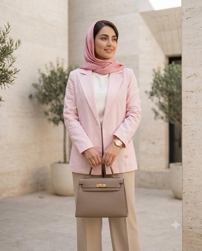 کت زنانه جذاب لنین درجه یک الی مناسب تمام فصل ها