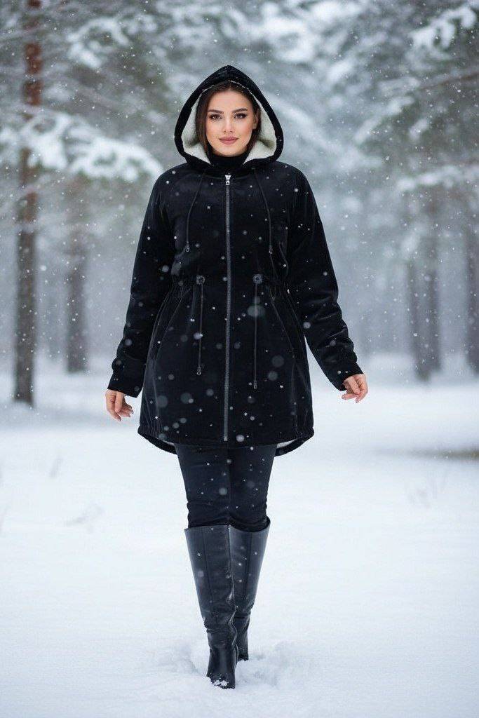 کاپشن زنانه سلیکونی توخز ببعی مدل ماه بانو