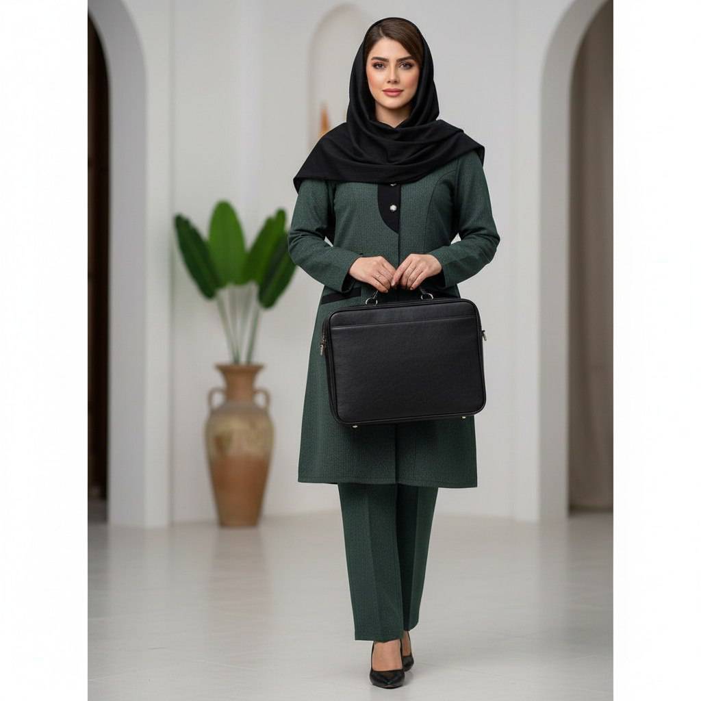 ست مانتو شلوار اداری زنانه ترکیبی پرشین ساده مدل سارگل