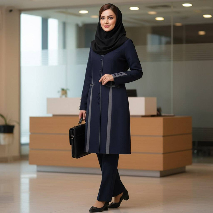 مانتو شلوار اداری زنانه پرشین ساده مدل بهار