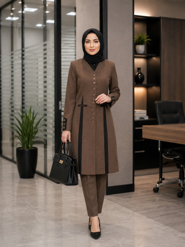 مانتو شلوار اداری زنانه پرشین ساده مدل بهار