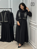 ست دوتیکه زنانه پیراهن و ژیله الیزه و پیراهن مازراتی گلدوزی و نگین کاری ماریا