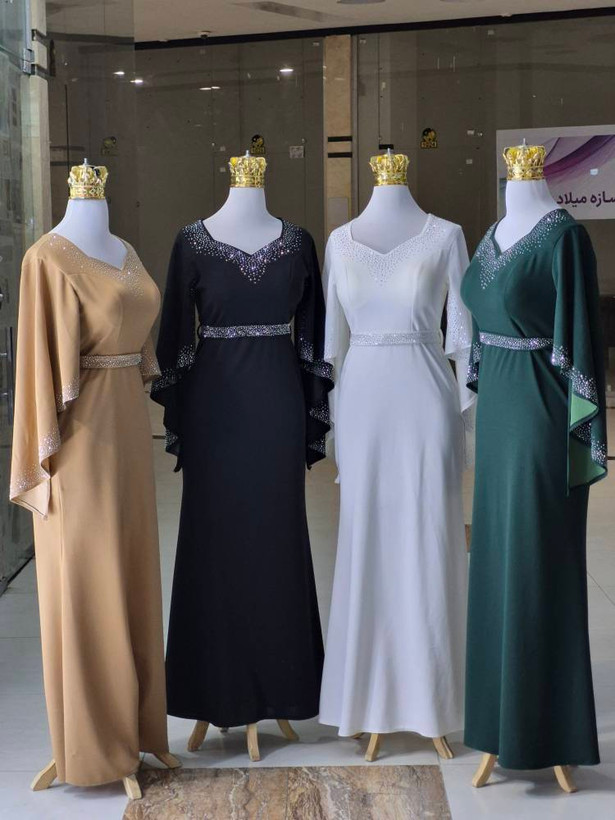 ماکسی مجلسی زنانه کرپ دالقیچ خرکار نگین مدل فرشته