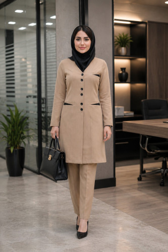 مانتو شلوار اداری زنانه مازراتی درجه یک  مونا