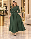 پیراهن زنانه بلند الیزه آنجولینا باکمربند