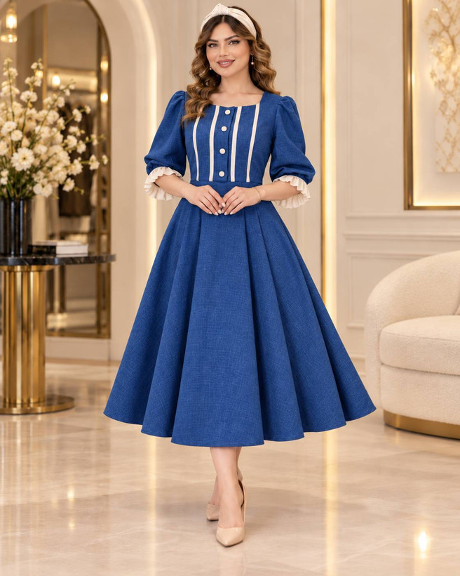 پیراهن عروسکی شانتون و خرجکار مازراتی مدل ژیلا