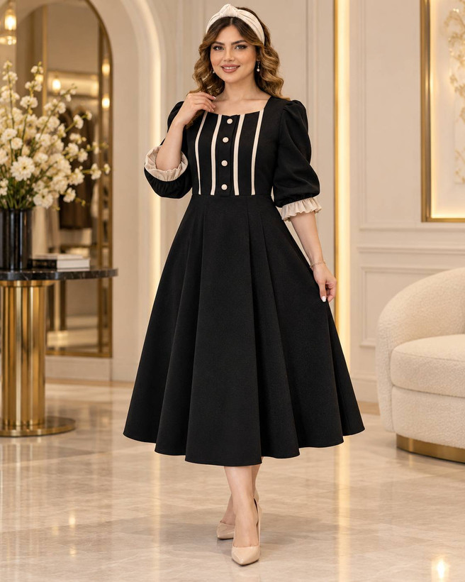 پیراهن عروسکی شانتون و خرجکار مازراتی مدل ژیلا