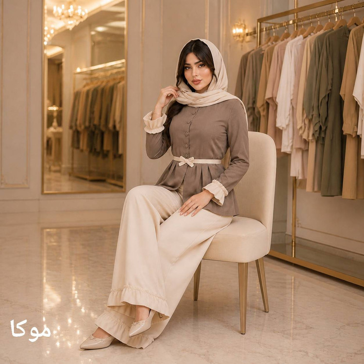 ست مانتو شلوار زنانه بزیاق مدل جورجینا