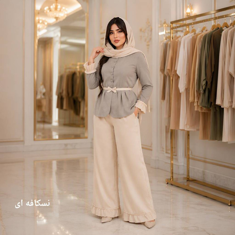 ست مانتو شلوار زنانه بزیاق مدل جورجینا