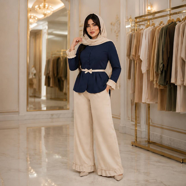 ست مانتو شلوار زنانه بزیاق مدل جورجینا
