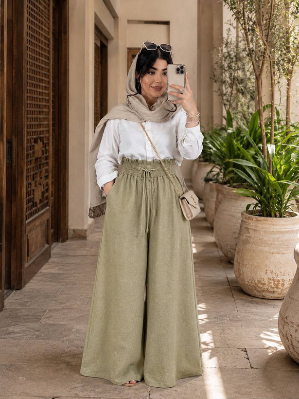 شلوار بگ زنانه شانتون صوفیا مدل ساتینا