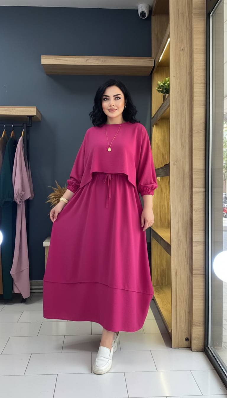 ست زنانه شومیز دامن ابرو بادی مدل ثنا
