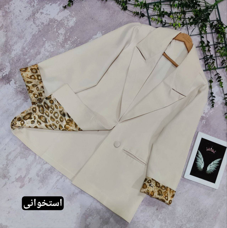 کت زنانه مازراتی نخ توییست باآستر پلنگی لی لی