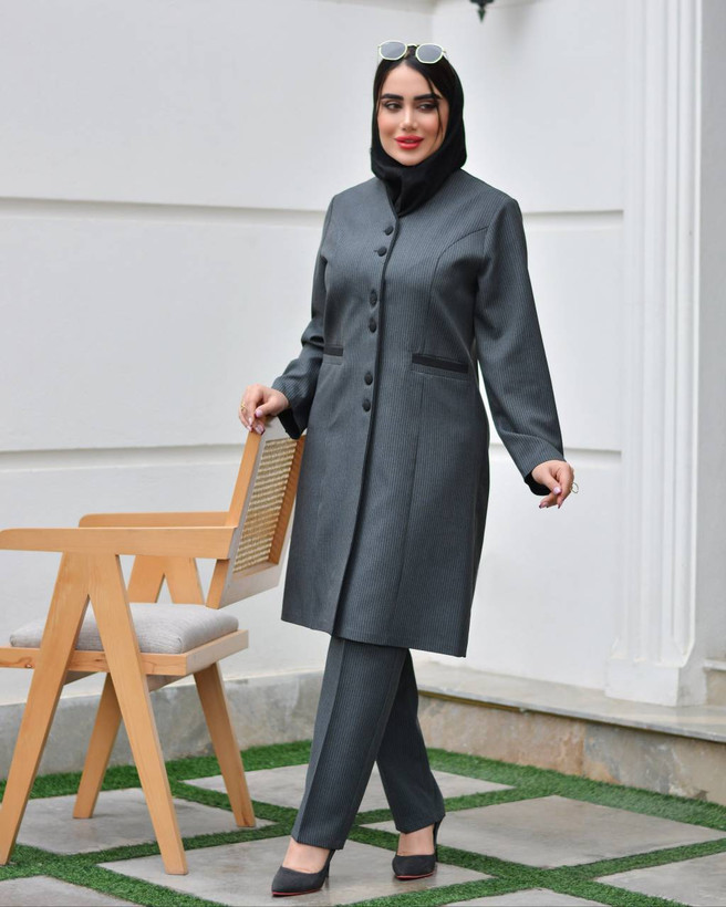 مانتو شلوار اداری زنانه فاستونی دیپلمات مدل دیبا