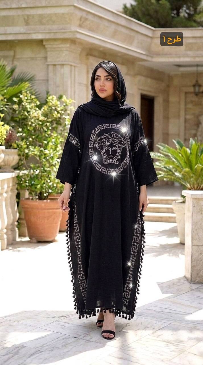پانچ عبایی مجلسی زنانه  شانتون صوفیا اعلا  نگین پرسی زمرد
