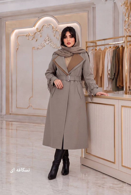 مانتو بارانی زنانه کتان تی سی السانا بدون آستر