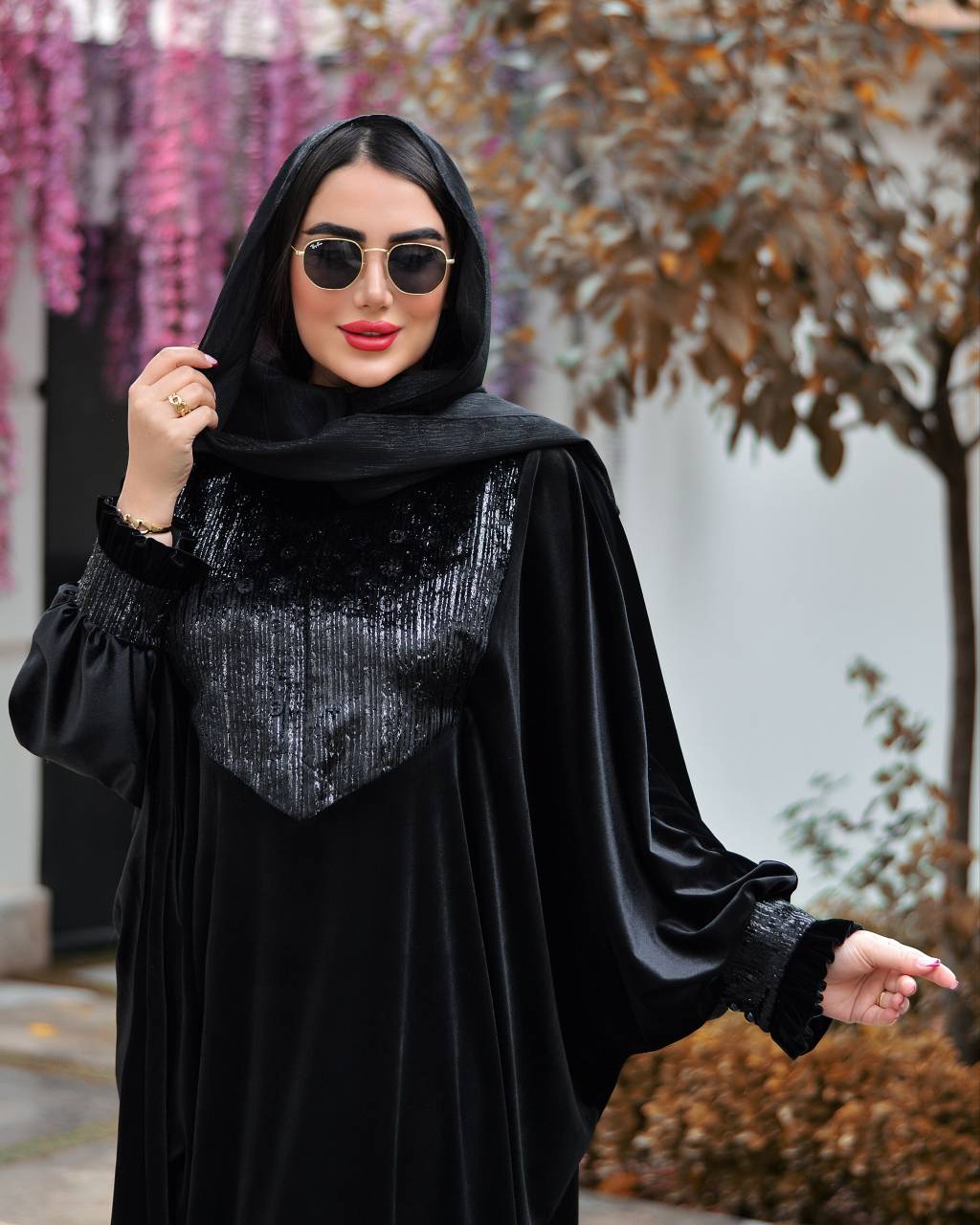 مانتو عبایی زنانه مخمل درجه یک نیکو