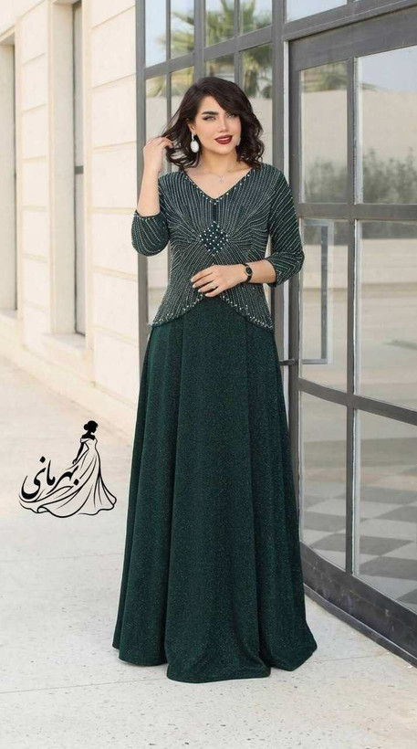 ماکسی مجلسی زنانه لمه درجه یک و مروارید پانچی بدون ریزش روناک سایز بندی 42 تا58