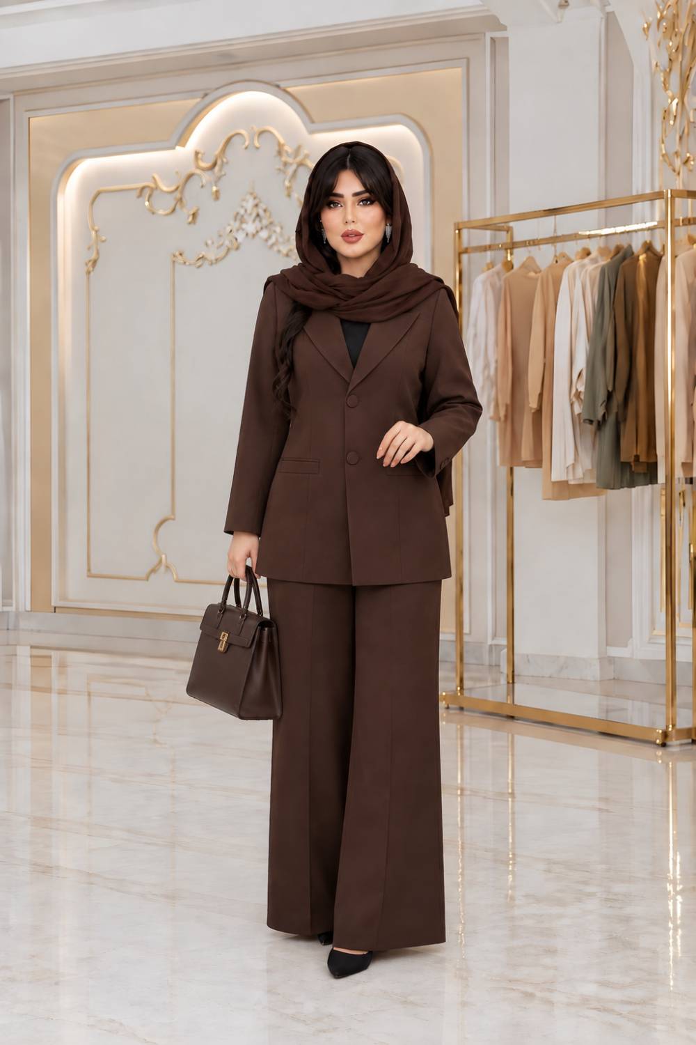 ست  اداری مانتو و شلوار زنانه فاستونی مدل بانو