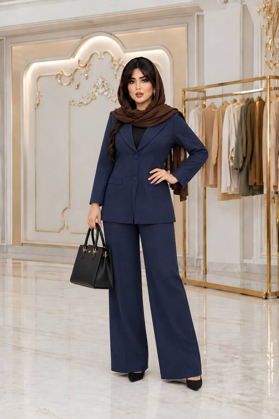 ست اداری مانتو و شلوار زنانه فاستونی مدل بانو