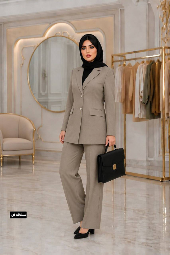 مانتو شلوار اداری زنانه فاستونی مدل نازبانو