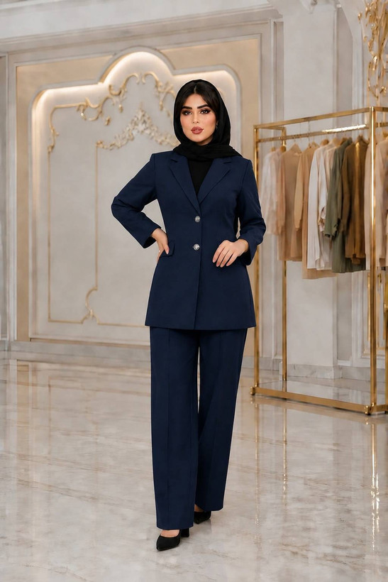 مانتو شلوار اداری زنانه فاستونی مدل نازبانو