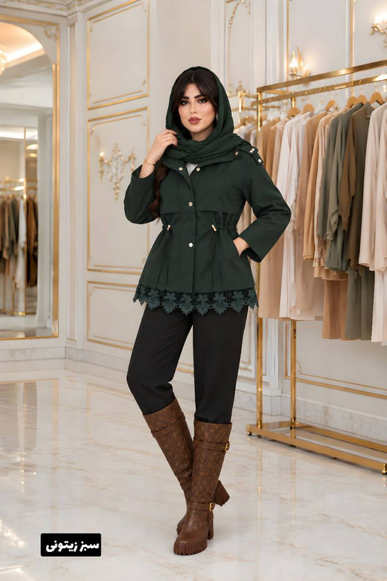 ترنج کت پاییزه زنانه جنس تی سی و خرجکار گیپور سوگل