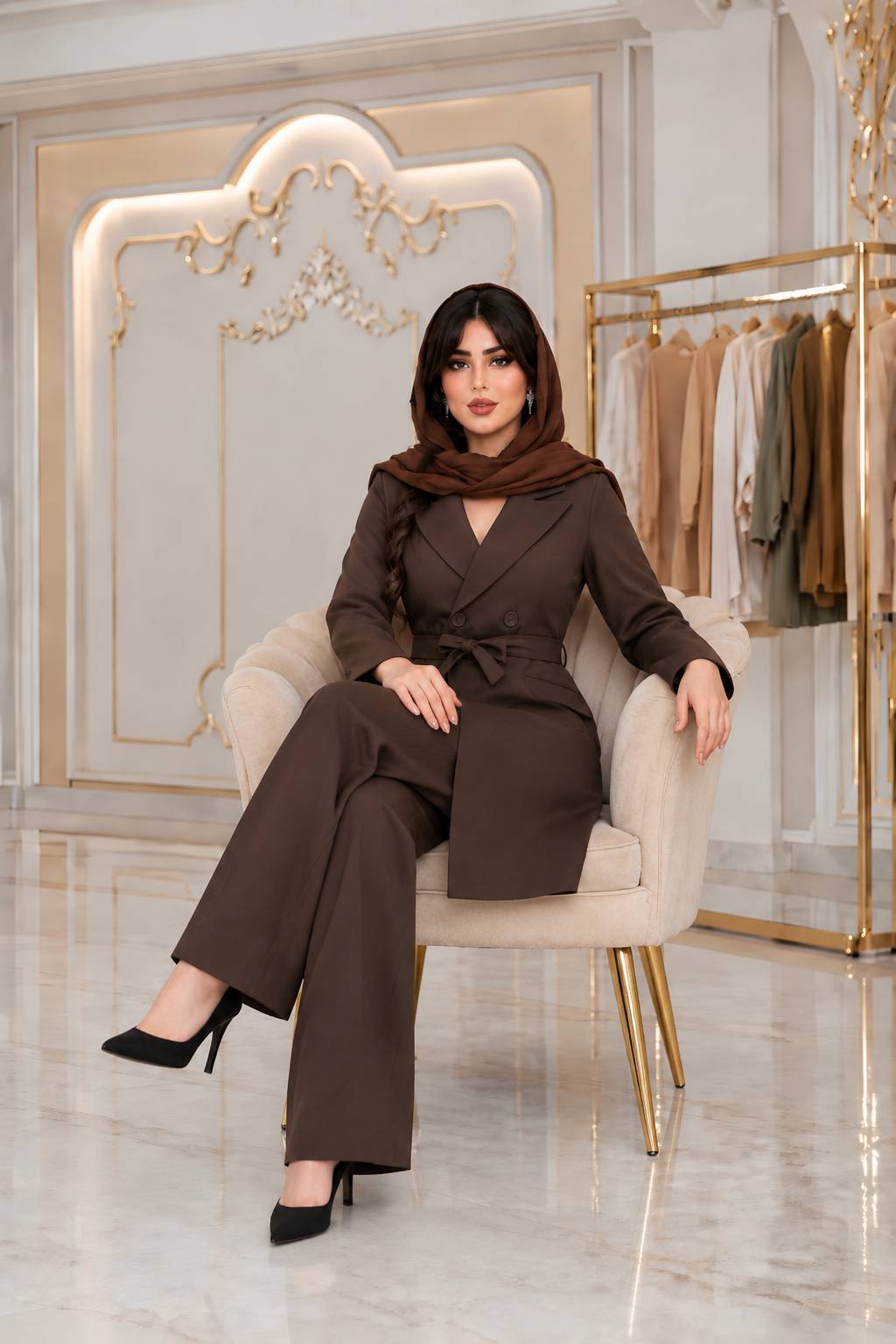 مانتو شلوار زنانه اداری و دانشجویی جنس فاستونی مدل نیهان