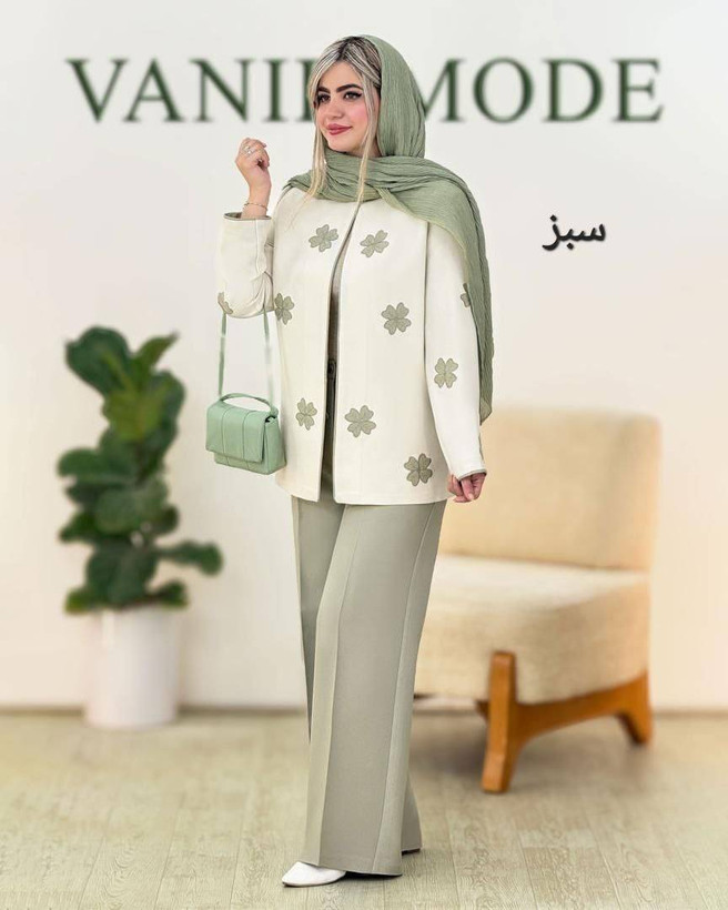 ست کت شلوار لیزری زنانه جنس مازراتی