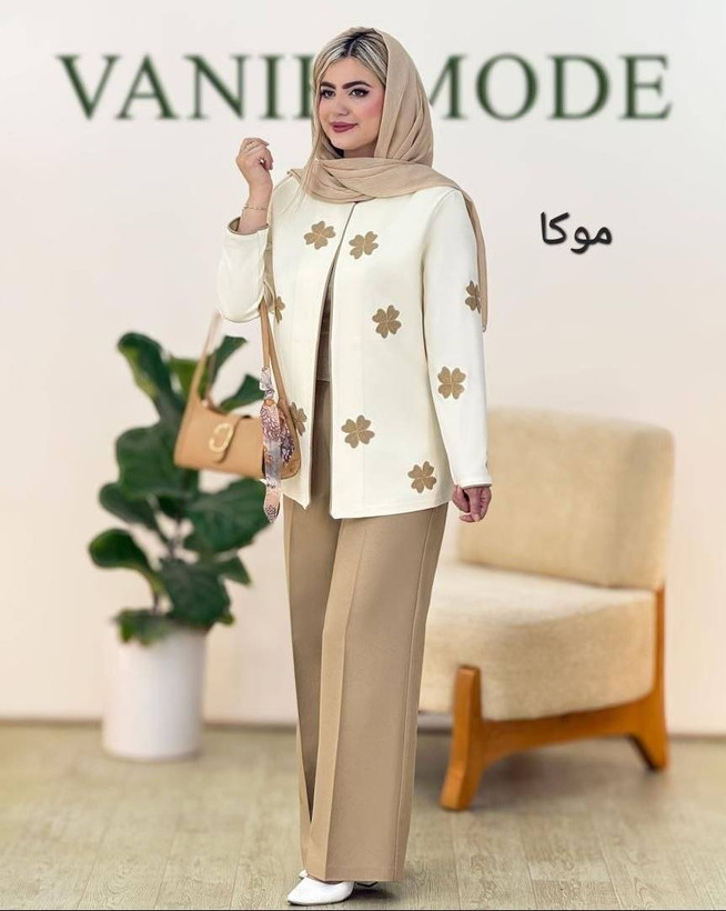 ست کت شلوار لیزری زنانه جنس مازراتی