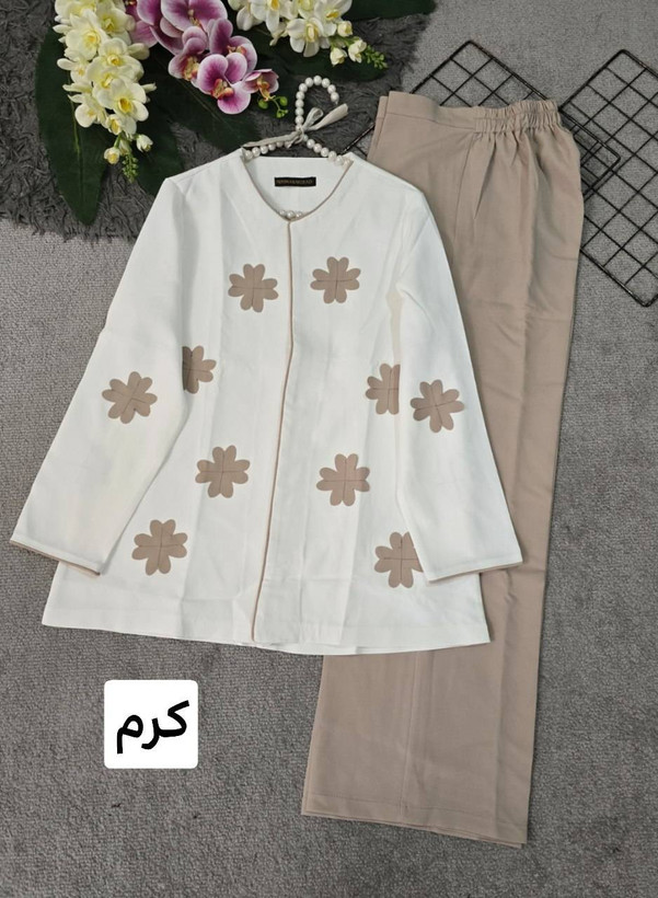 ست کت شلوار لیزری زنانه جنس مازراتی