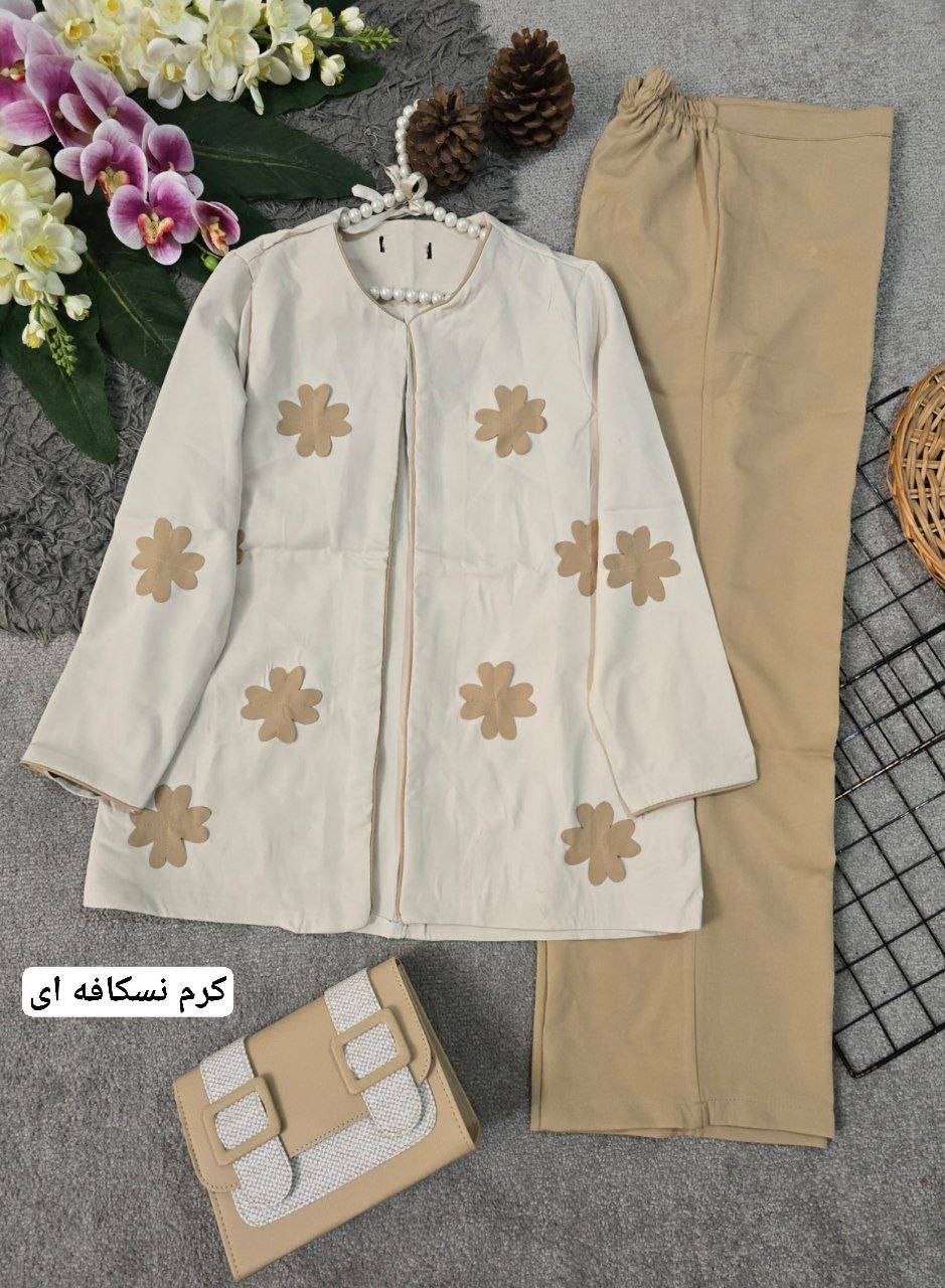 ست کت شلوار لیزری زنانه جنس مازراتی